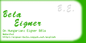 bela eigner business card
