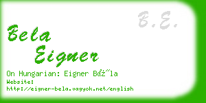 bela eigner business card